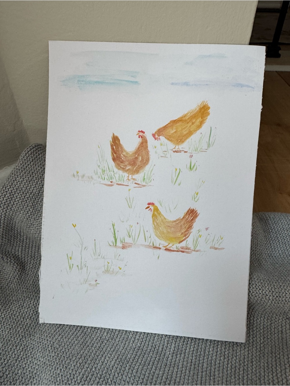 Chicken Art- Hand Painted